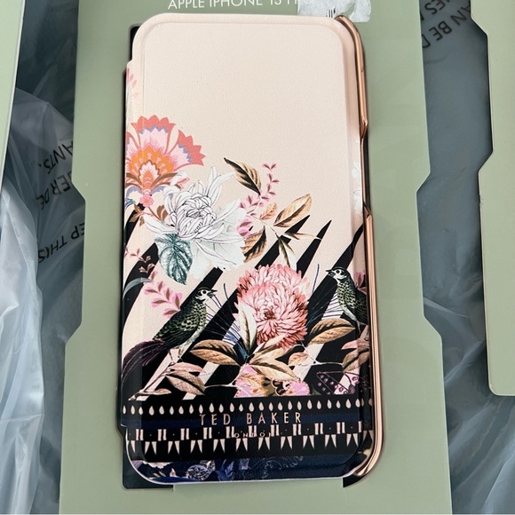 NWT Ted Baker Mirror Case for iPhone 13 Pro, floral, pattern - Picture 1 of 5
